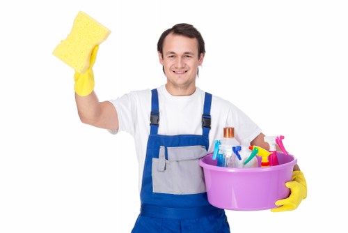 Professional carpet cleaning equipment prepared for a booked service